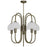 Pendant Ceiling Light 5 Way Antique Brass Adjustable Height Frosted (Dia)50cm - Image 1