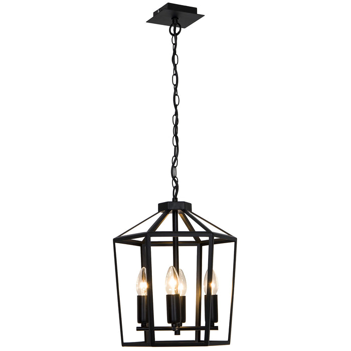 Nantan Ceiling Light Matt Black 4 Lamp Pendant Dia 300mm Living Room Lighting - Image 4