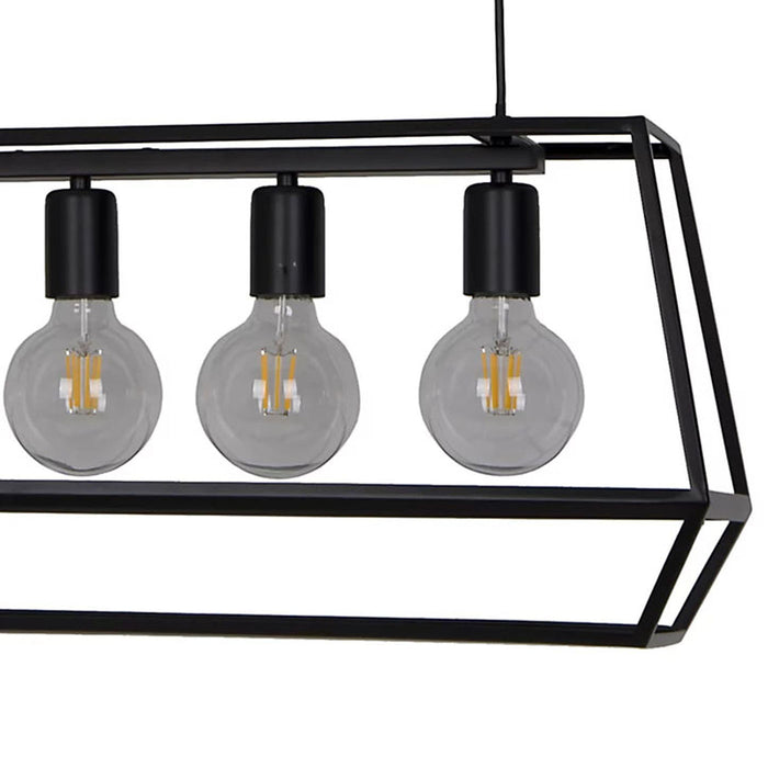 Pendant Ceiling Light 5 Way Lamp Dining Kitchen Hanging Matt Black (Dia)780mm - Image 5