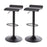 GoodHome Swivel Bar Stool Pack Of 2 Karonda Black Adjustable Kitchen Breakfast - Image 1