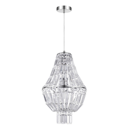 Pendant Ceiling Light Chandelier Chrome Crystal Beads Elegant Living Room 28W - Image 1