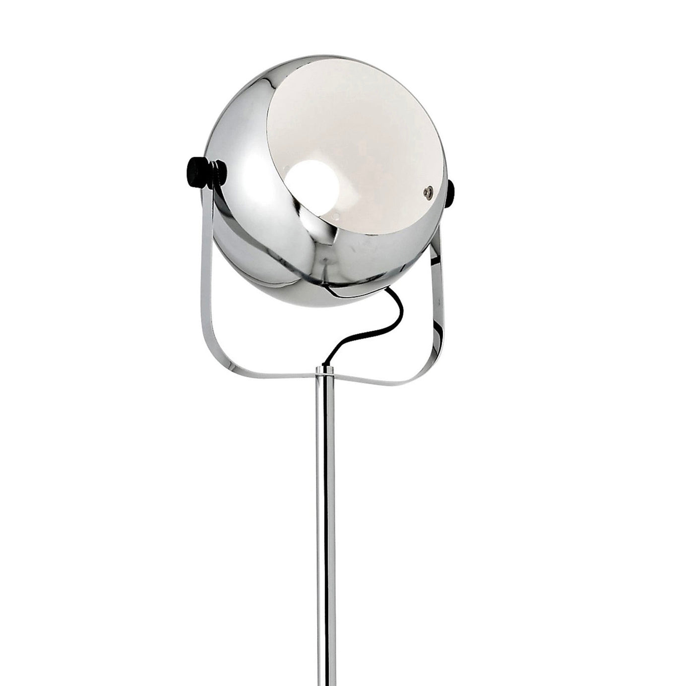 Floor Lamp Round Metal Shade Chrome Effect Roccheta Livingroom Bedroom (H)1660mm - Image 3