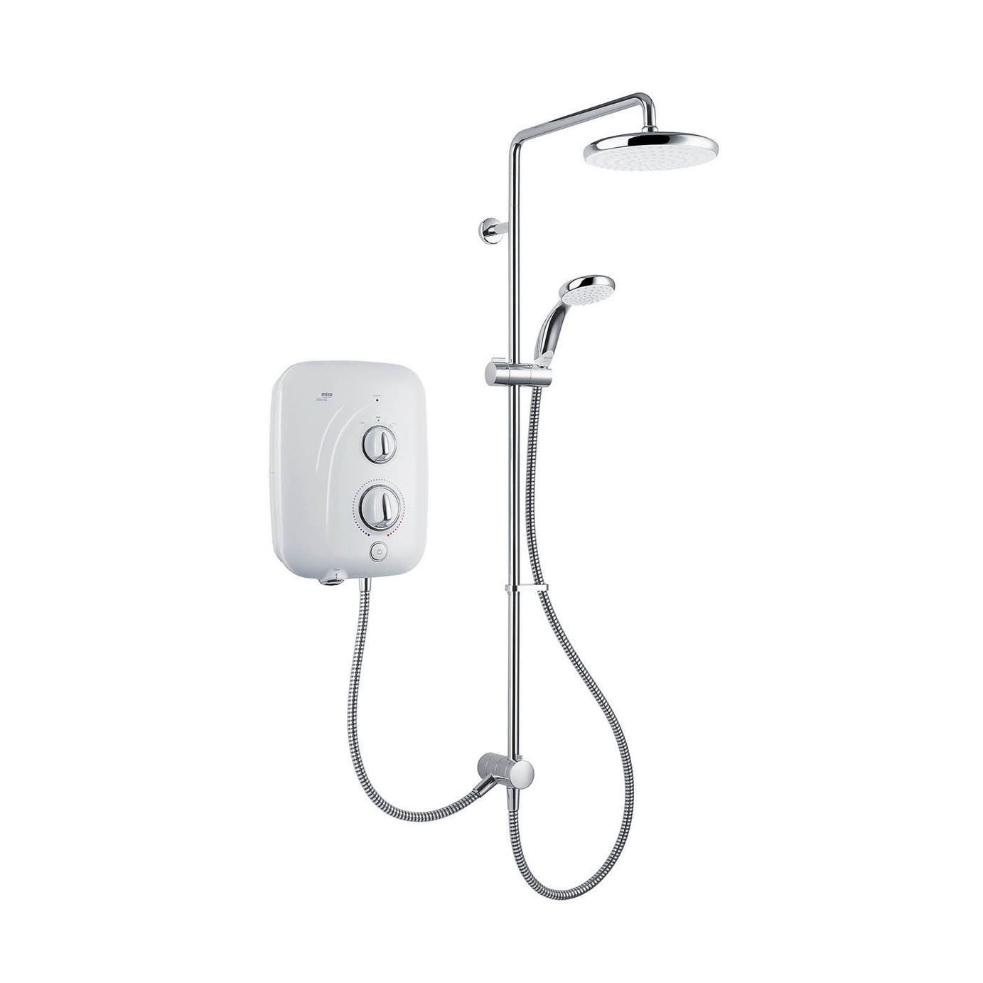 Mira Mixer Shower Dual Pumped 9.8kW White 4 Spray Pattern Bathroom Round Head - Image 1