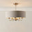 Ceiling Light 5 Way Pendant Cream Nickel Effect Adjustable Height (Dia)450mm - Image 2