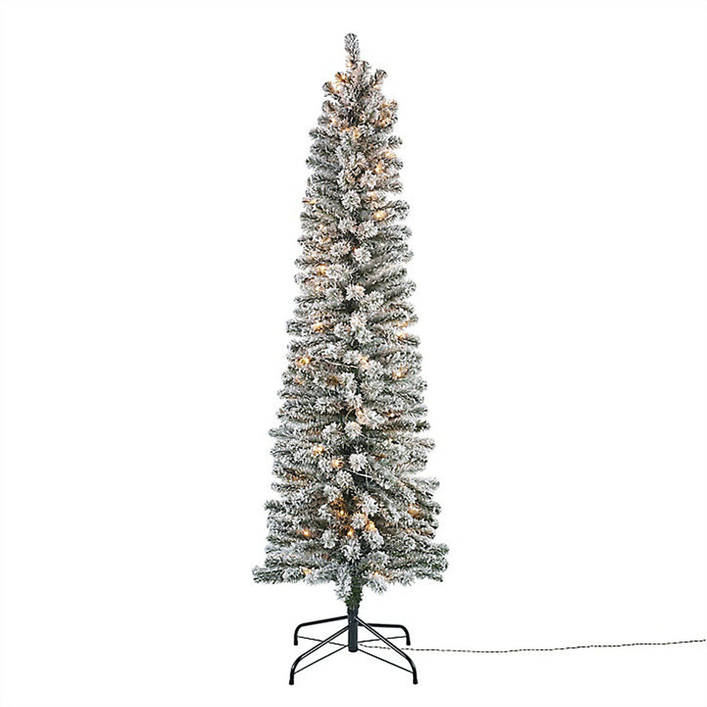 Christmas Tree Artificial Olan Pre-lit LED 100 Warm White Snowy Wrapped 6ft - Image 1