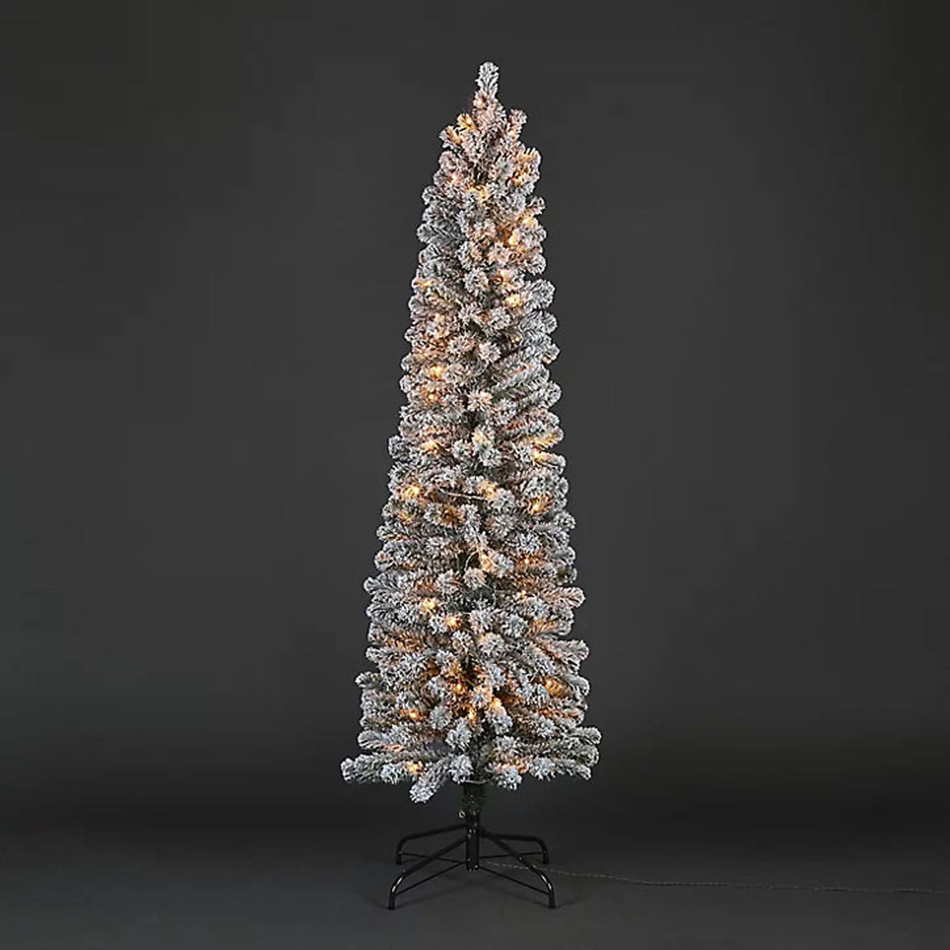 Christmas Tree Artificial Olan Pre-lit LED 100 Warm White Snowy Wrapped 6ft - Image 3