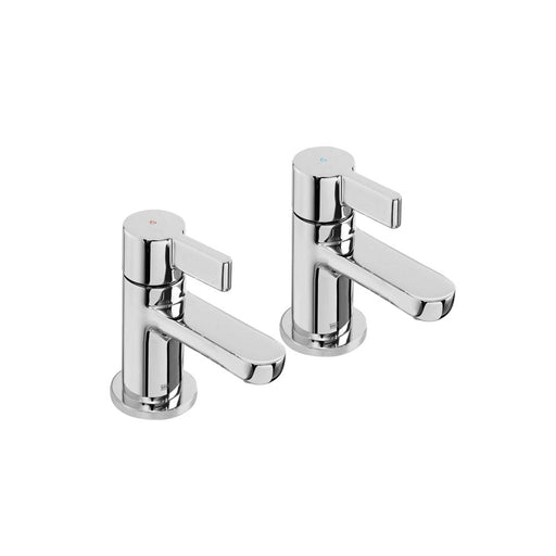 Bristan Basin Pillar Tap Chrome Ceramic Disk Contemporary Bathroom 2 Lever Pair - Image 1