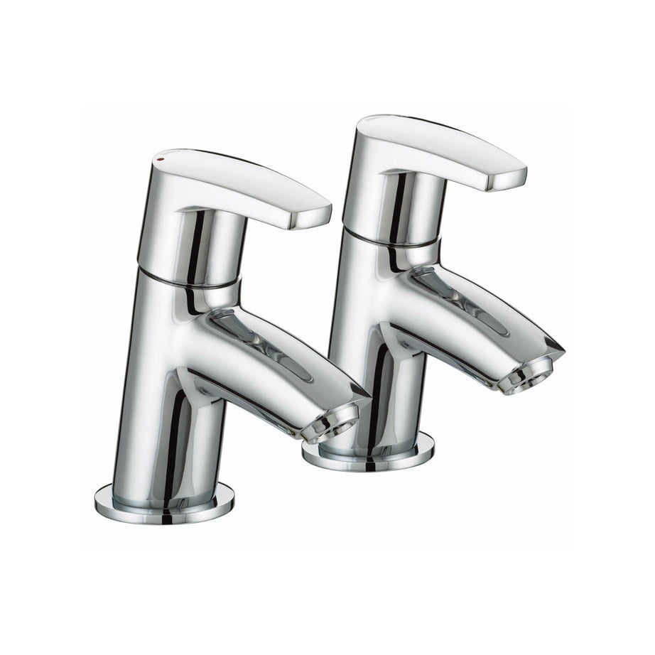 Bristan Bath Filler Pillar Taps Chrome Lever ¼ Turn Bathroom Cold Hot Pair - Image 1