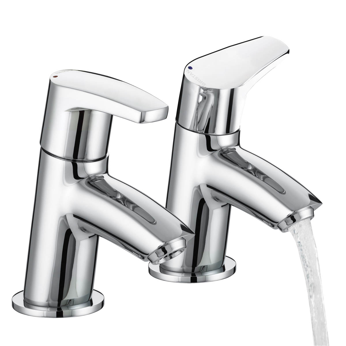 Bristan Bath Filler Pillar Taps Chrome Lever ¼ Turn Bathroom Cold Hot Pair - Image 3