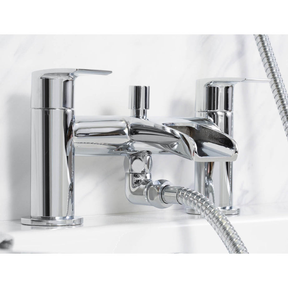 Bristan Bath Filler Tap Mixer With Hand Held Set Chrome ¼ Turn Contemporary - Image 2