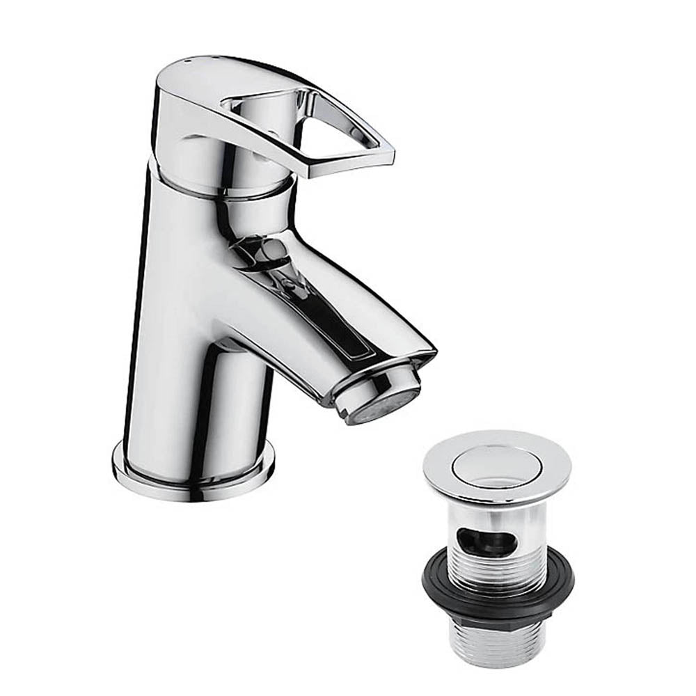 Bristan Basin Tap Mixer Chrome Single Lever Clicker Waste Modern Bathroom - Image 1