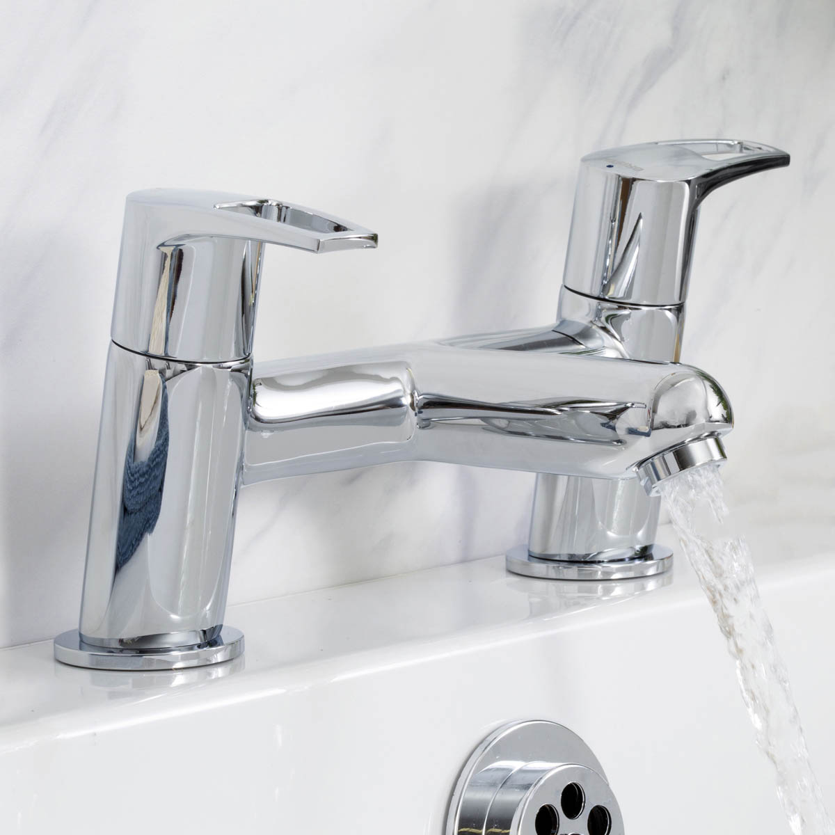 Bristan Bath Filler Tap Chrome Double Lever Brass Bathroom Contemporary - Image 5