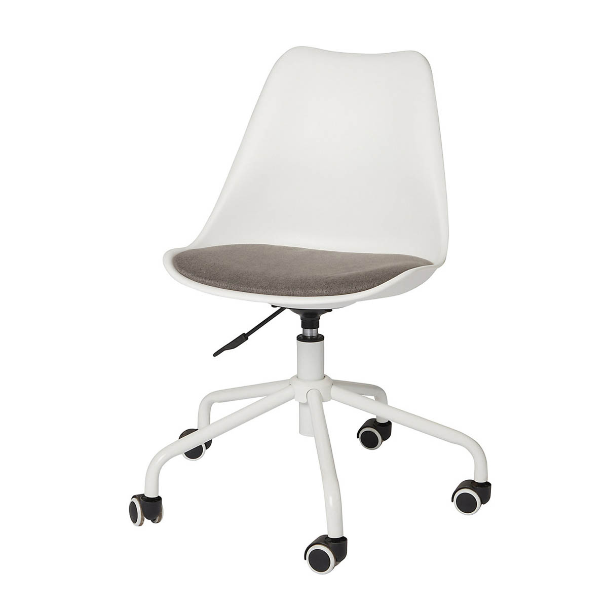 Office Desk Chair White Swivel Adjustable Height Padded Soft Cushion Comfort - Image 1