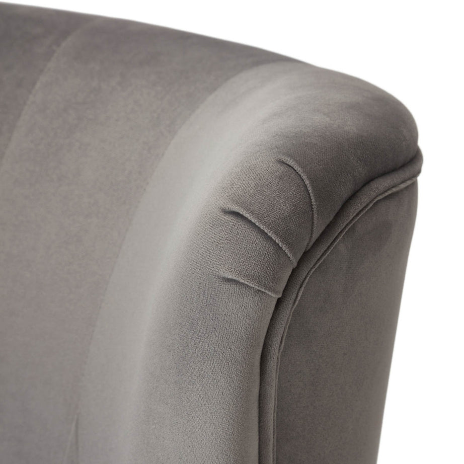 Zorita Occasional Chair Grey Velvet Effect Anti Slip (H)830mm (W)650mm (D)715mm - Image 7