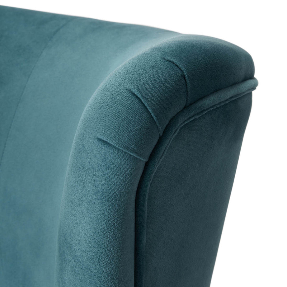 Zorita Occasional Chair Teal Velvet Effect Rectangular (H)830 (W)650 (D)715mm - Image 5