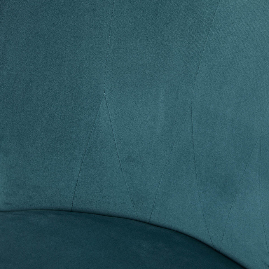 Zorita Occasional Chair Teal Velvet Effect Rectangular (H)830 (W)650 (D)715mm - Image 8