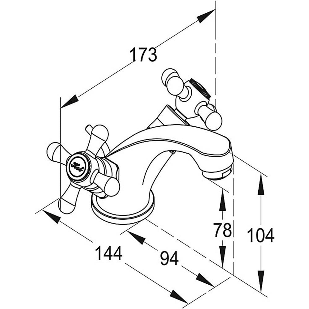 Bathroom Basin Tap Mono Mixer Chrome Double Lever Brass ¼ Turn Modern Faucet - Image 2