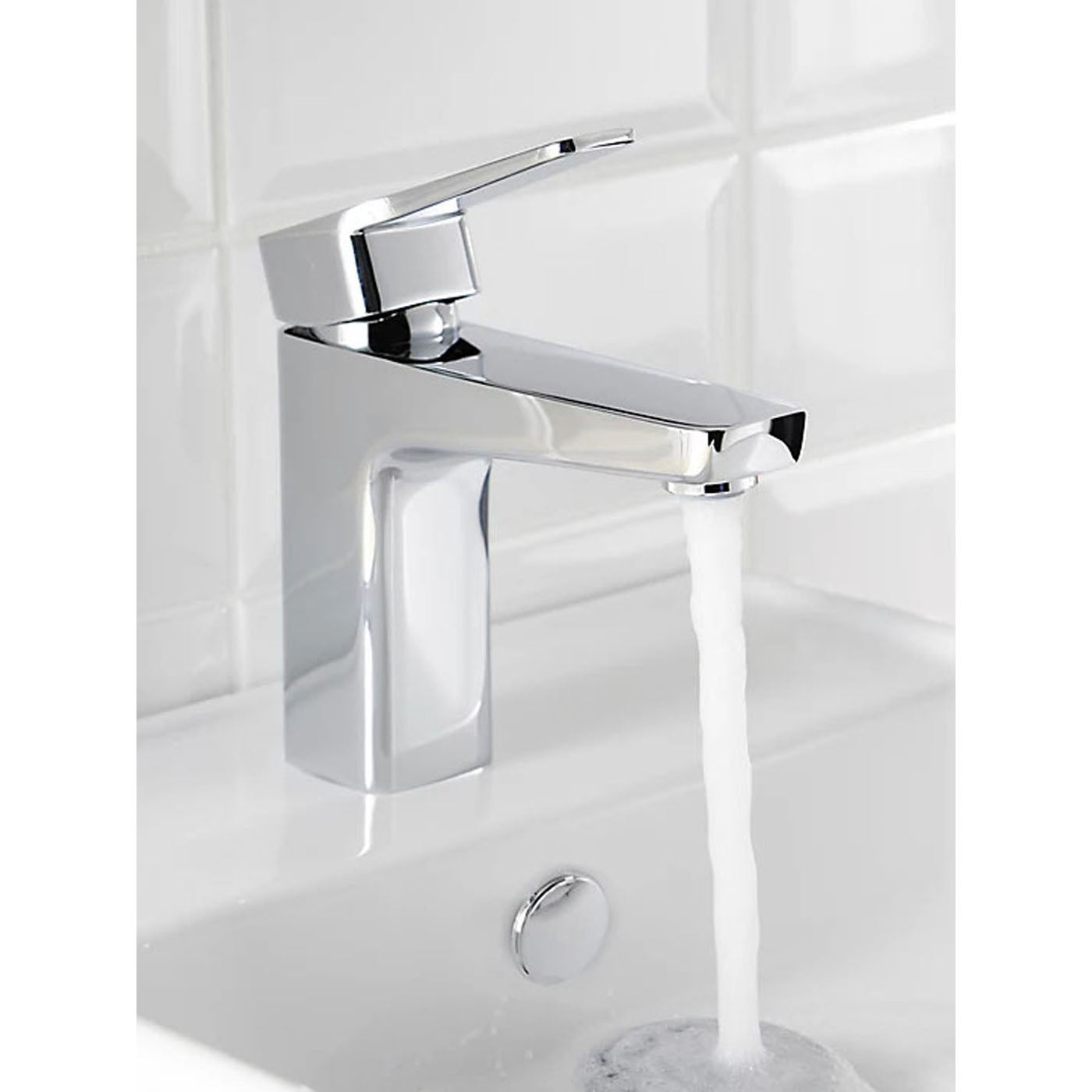 Bathroom Basin Tap Mixer Single Lever Ceramic Cartridge Waste Modern Faucet - Image 3