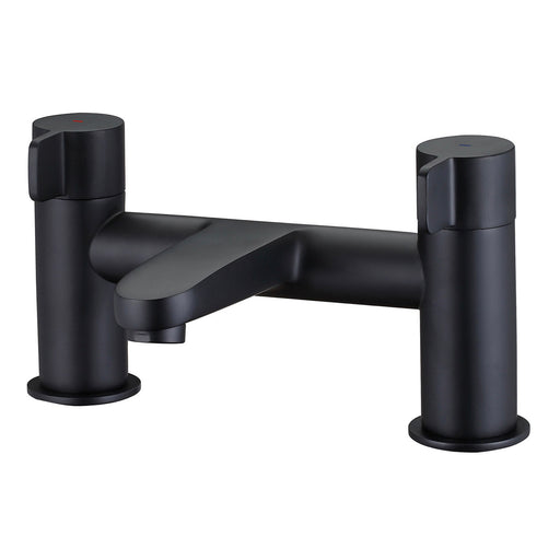 GoodHome Bath Mixer Taps C10010643 Deck Filler Cavally Black Double Lever - Image 1