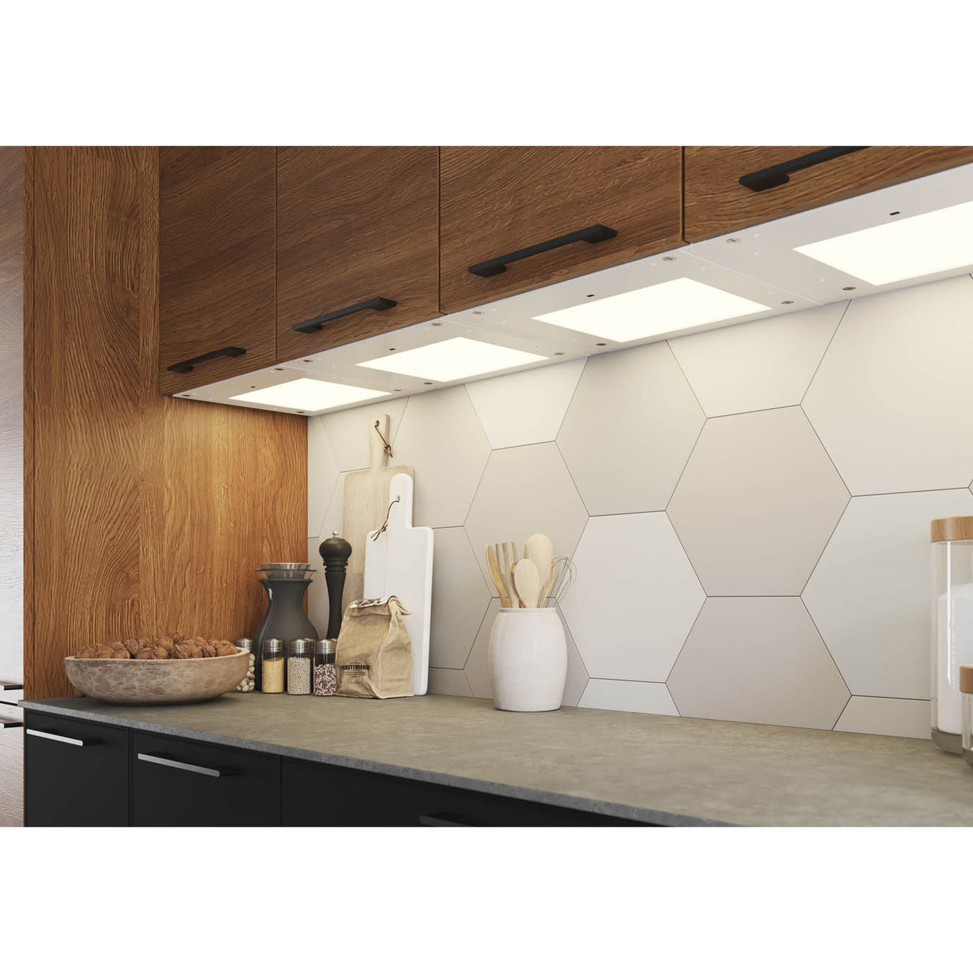 Under Cabinet Light Integrated LED Cool Warm White Mains Powered L319 x W364mm - Image 3