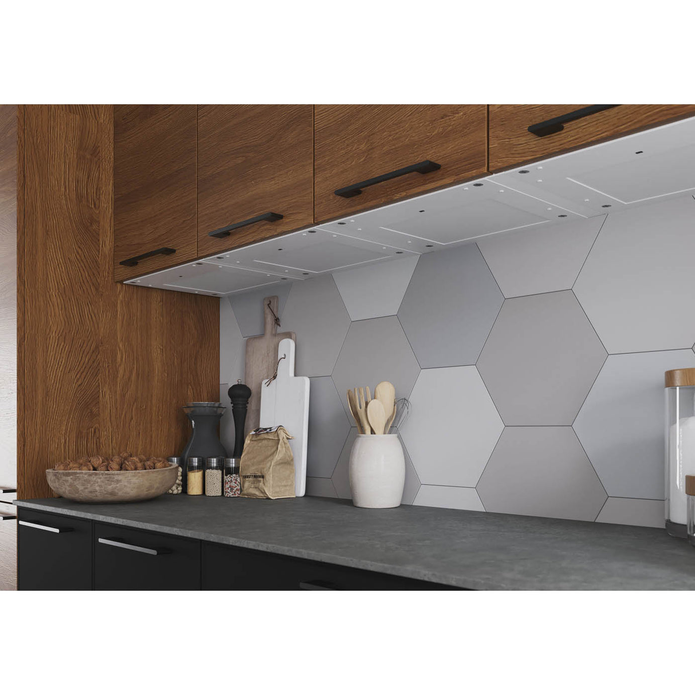Under Cabinet Light Integrated LED Cool Warm White Mains Powered L319 x W364mm - Image 5