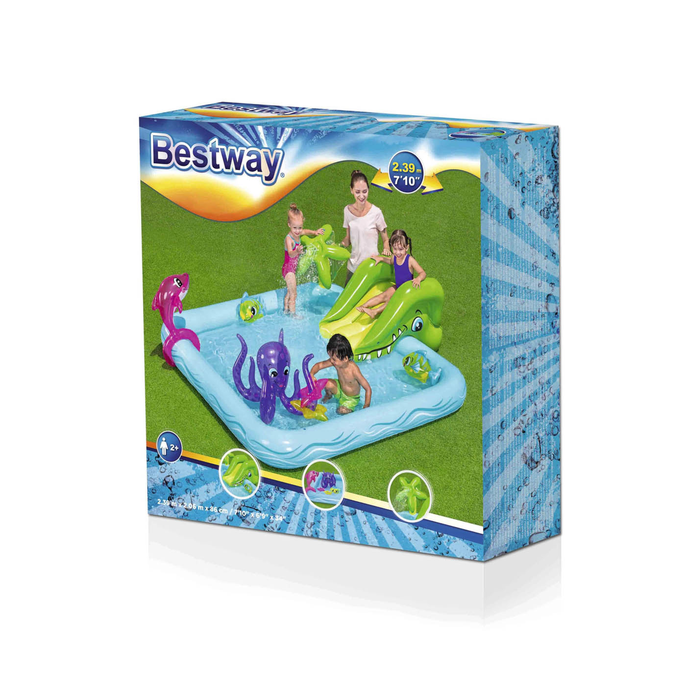 Bestway Swimming Pool Paddling Aquarium Inflatable Square Kids - Image 4