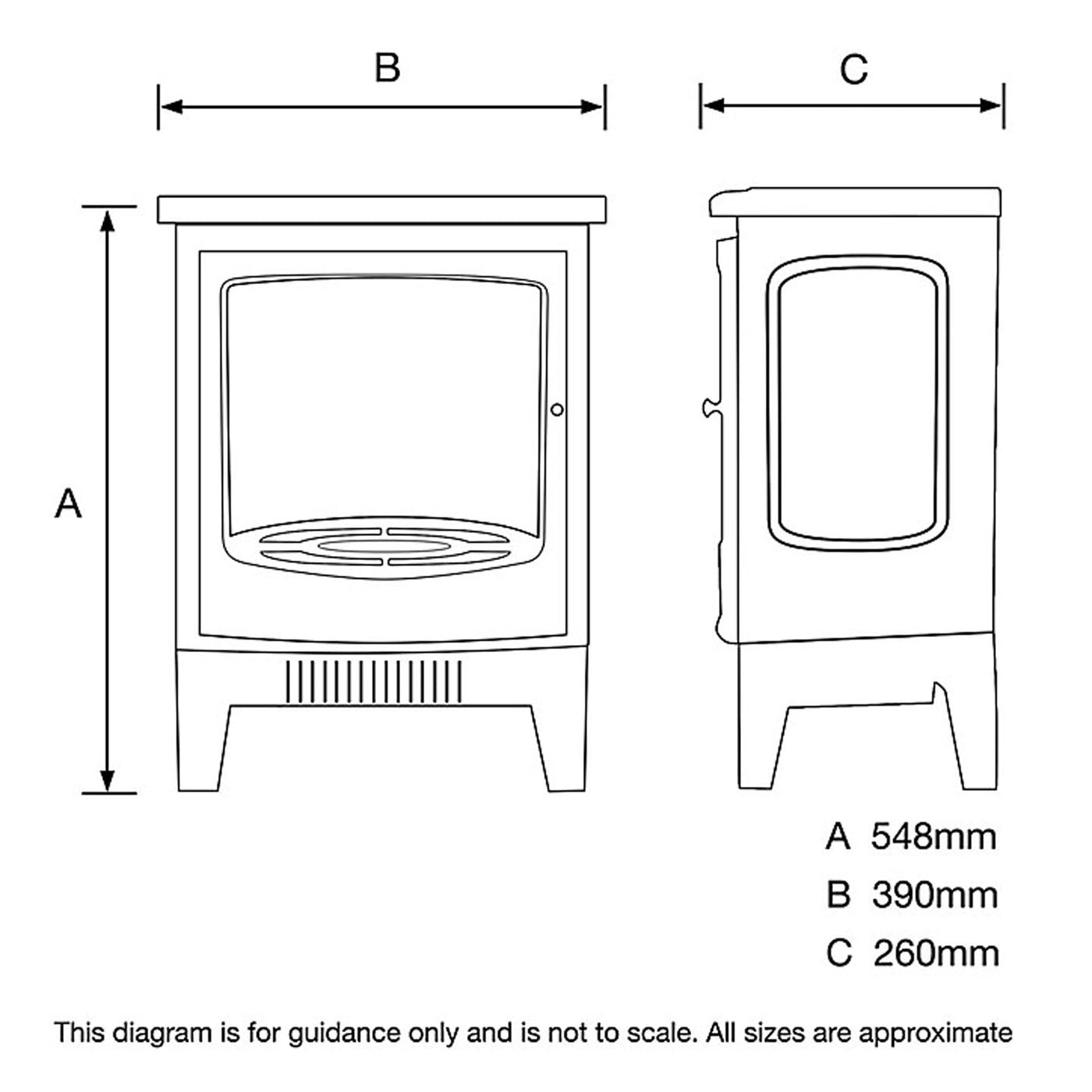 Electric Fireplace Stove Heater 1.8KW Black Flame Cast Iron Effect Freestanding - Image 3