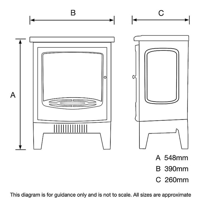 Electric Fireplace Stove Heater 1.8KW Black Flame Cast Iron Effect Freestanding - Image 3