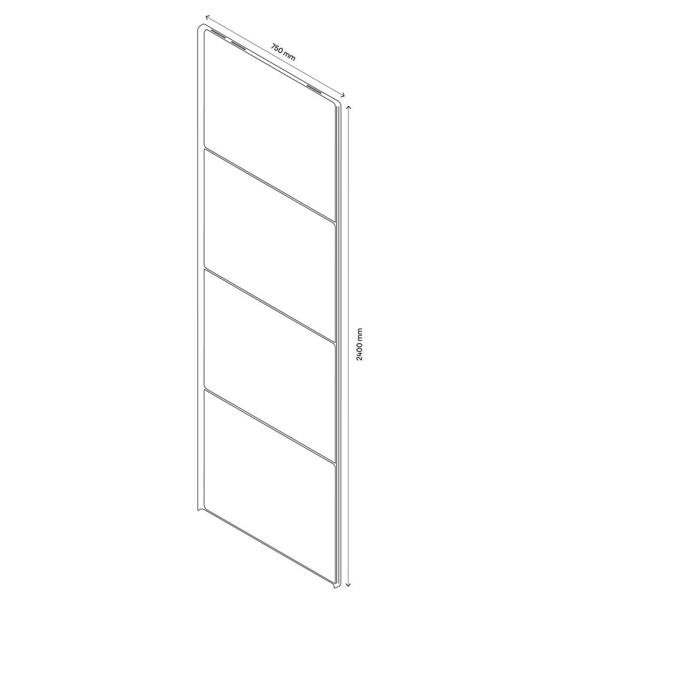 GoodHome Atomia Matt oak effect Sliding wardrobe door Pack of 4 (H)560mm (W)737mm - Image 2