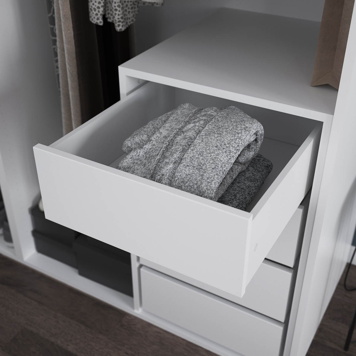 Cabinet Internal Drawer White Slab Soft Close (H)170mm (W)464mm (D)500mm - Image 6