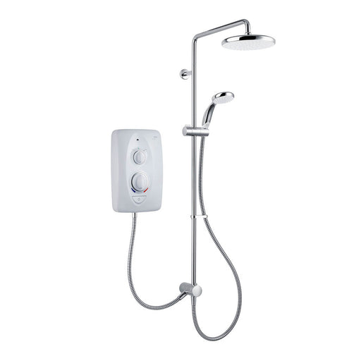 Mira Sprint dual Matt White Chrome effect Electric Shower, 10.8kW - Image 1