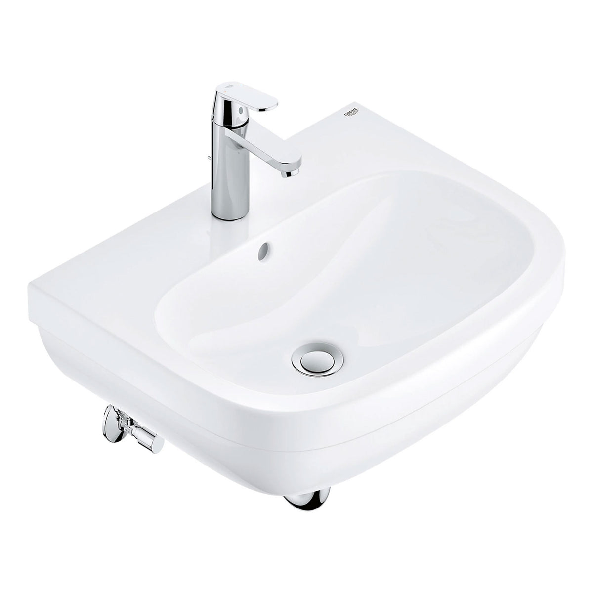 Grohe Eurosmart Cloakroom Basin Wall Mounted 59.5cm White Gloss - Image 1