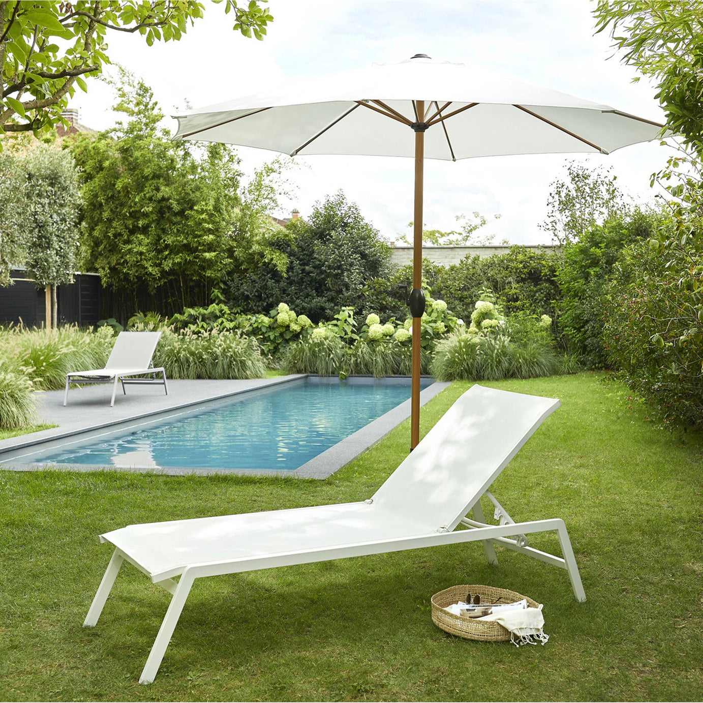 Garden Market Parasol Umbrella White Patio Outdoor Sun Shade UV Protection - Image 2