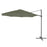 Garden Parasol Overhanging Aluminium Khaki Green Adjustable Round 2.55m - Image 1