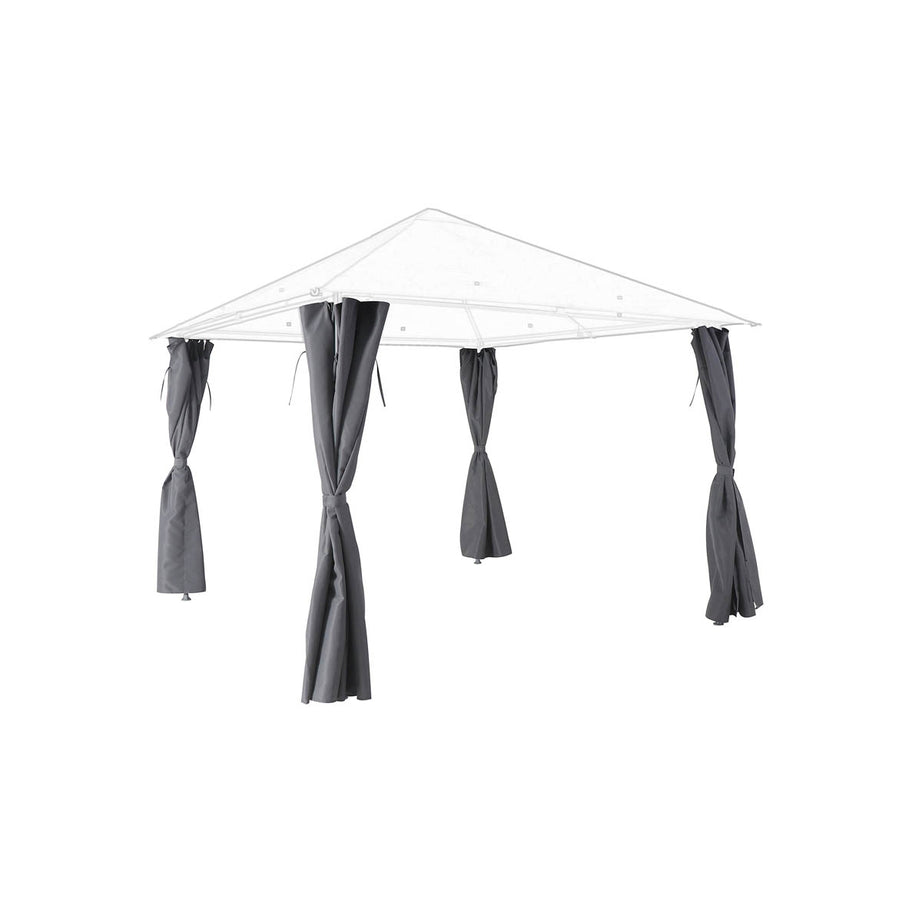 Gazebo Side Curtains Replacement Shamal Steel Grey Garden Canopy (W)276cm - Image 1
