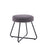 Foot Stool Padded Grey Round Linen Effect Soft Foam Seat Comfort Modern - Image 1