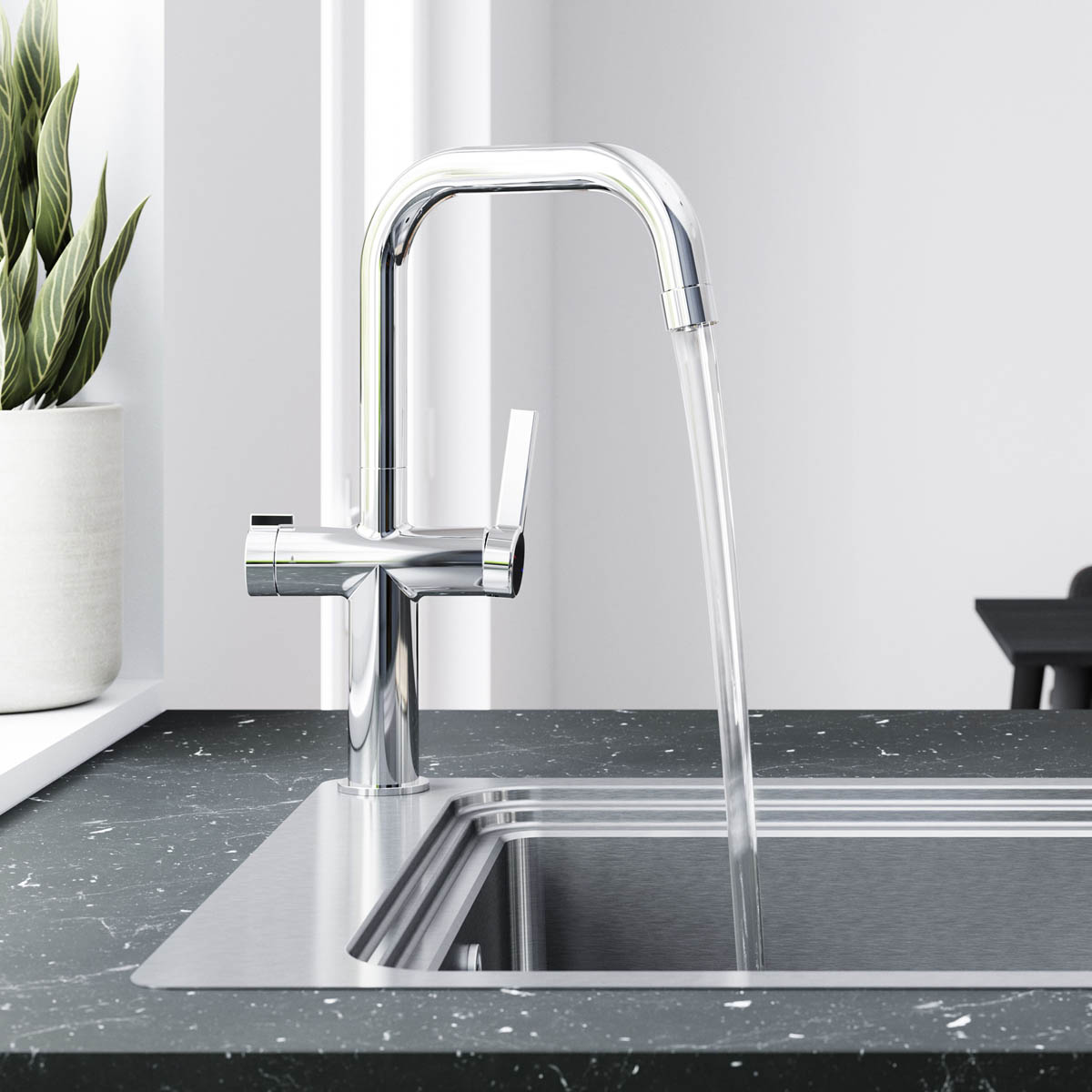 Filter Kitchen Tap Mixer Chrome Single Lever Ceramic Cartridge Modern Faucet - Image 4