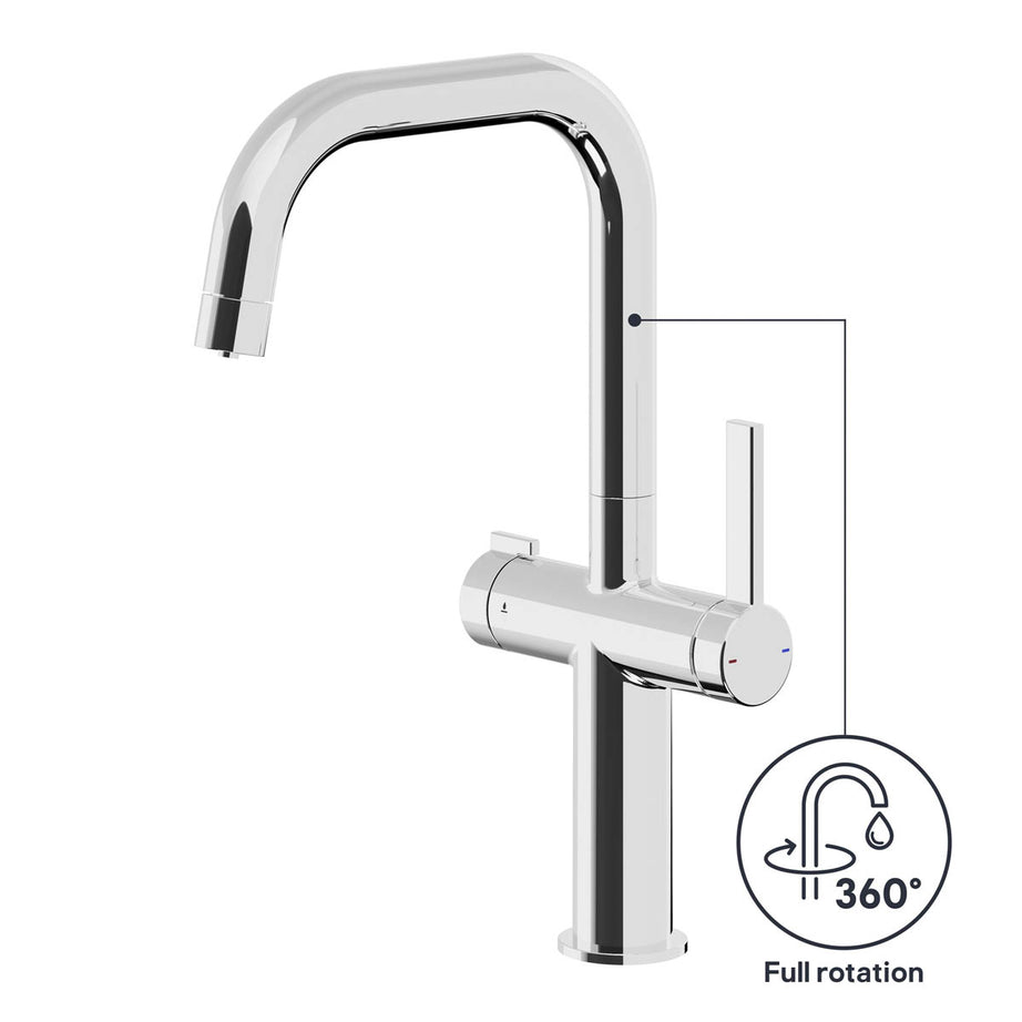Filter Kitchen Tap Mixer Chrome Single Lever Ceramic Cartridge Modern Faucet - Image 9