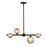 Pendant Ceiling Light Black 5 Way Multi Arm Globe Glass Shades (Dia)250mm - Image 3