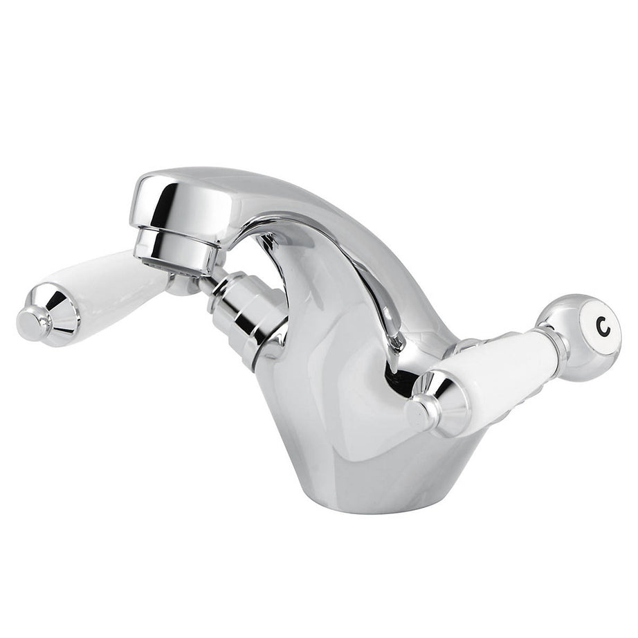 Basin Tap Mono Mixer Brass Dual Lever ¼ Turn Bathroom Wash Sink Faucet - Image 4