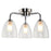 Ceiling Light 3 Way Bathroom Chrome Effect Bell Glass Shades Modern 54W - Image 2