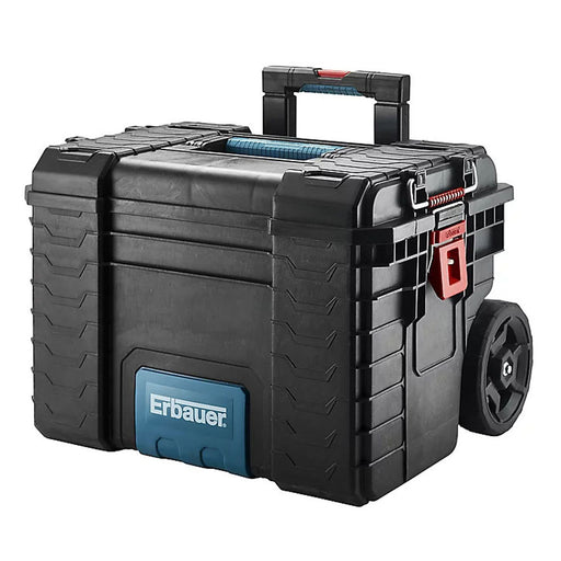 Erbauer Storage Box Toolbox Rolling Heavy Duty Wheeled Stackable 50kg Capacity - Image 1