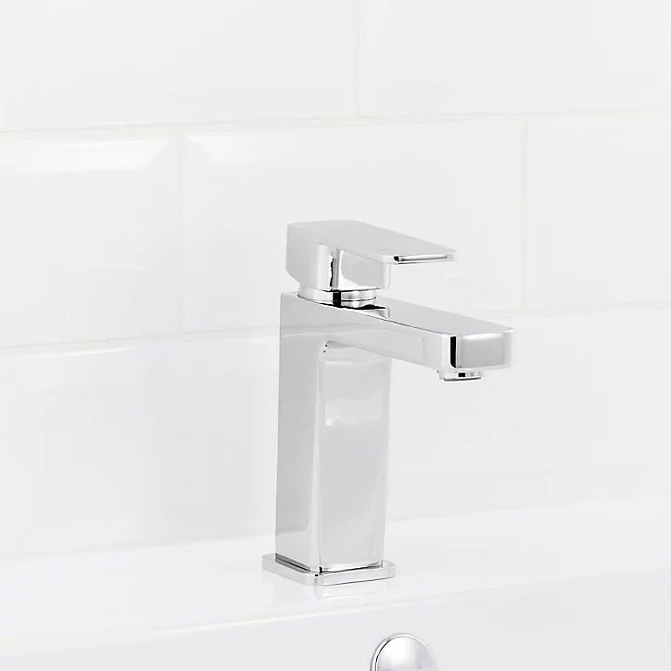 Bathroom Basin Tap Mono Mixer Chrome Single Lever Full Turn Brass Modern - Image 2