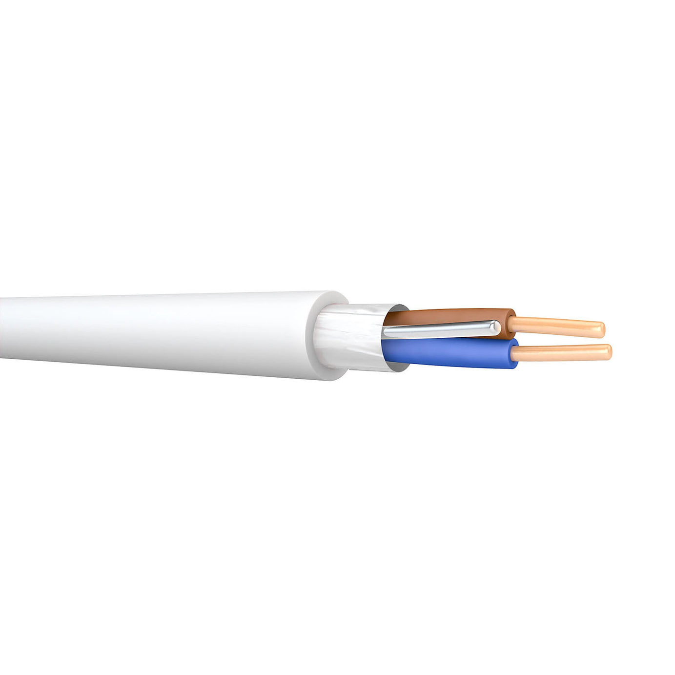 Prysmian Cable FP200 White 2 Core Fire Resistant 1.5mm² Flexible Drum 50m - Image 1