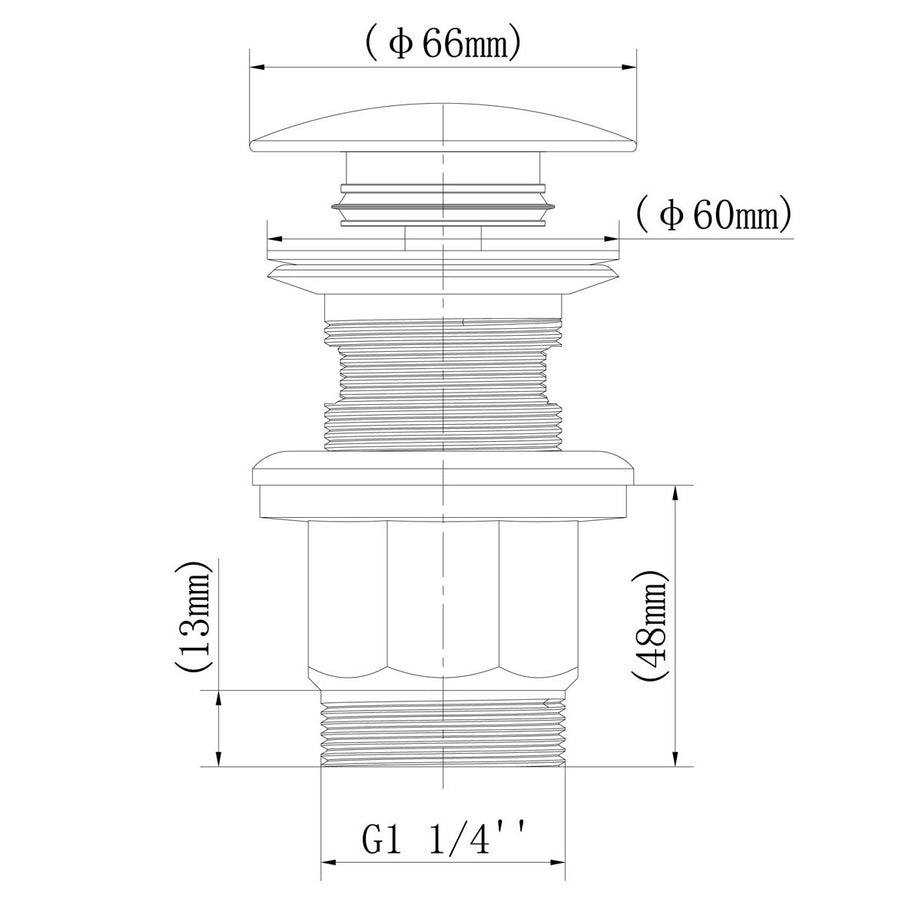 Bathroom Basin Tap Mixer Chrome Round Single Lever Clicker Waste Modern Faucet - Image 3
