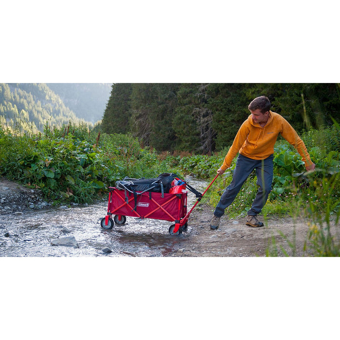 Camping Wagon Foldable Outdoor Garden Trolley Cart Heavy Duty Truck Red - Image 6