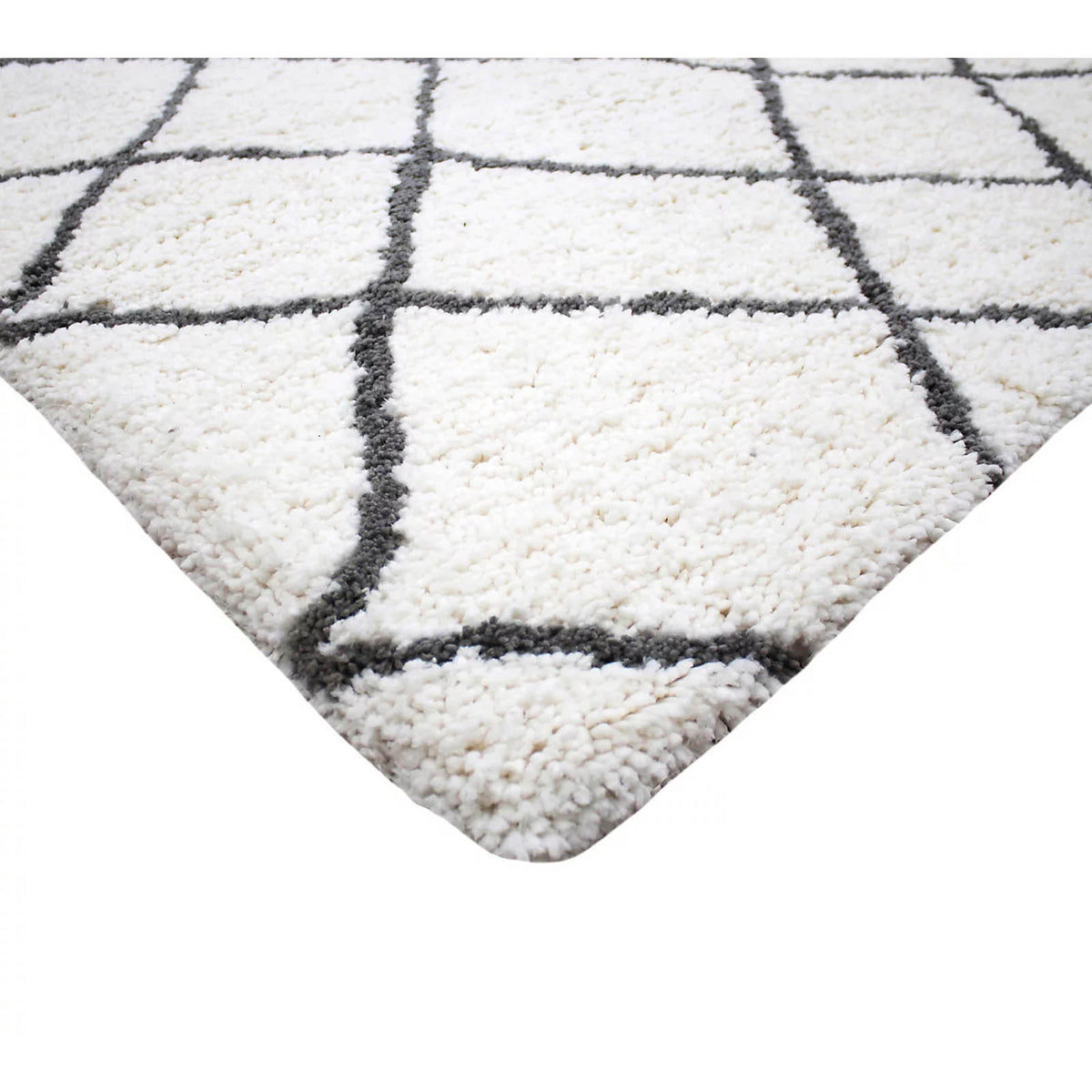 Berber Geometric Rug White Black 170x120cm Modern Living Room Carpet Soft - Image 3