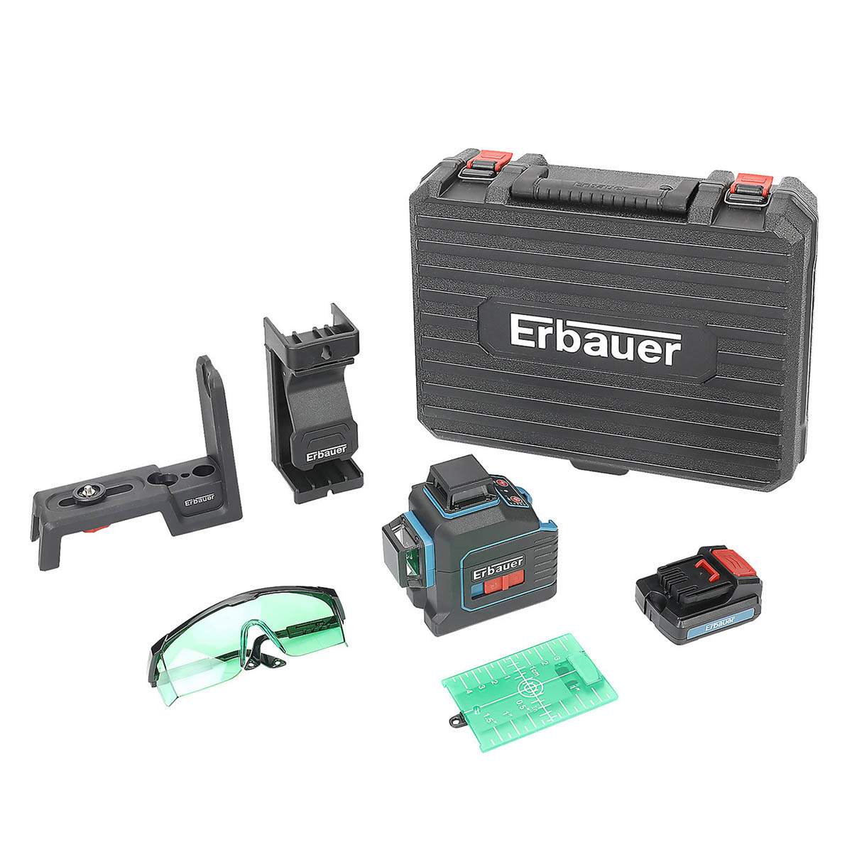 Erbauer Laser Level Cross Line Self Levelling Green Compact 25m Carry Case - Image 3