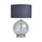 Table Lamp Ball Satin Nickel Effect Round Drum Shade Clear Base Modern - Image 3