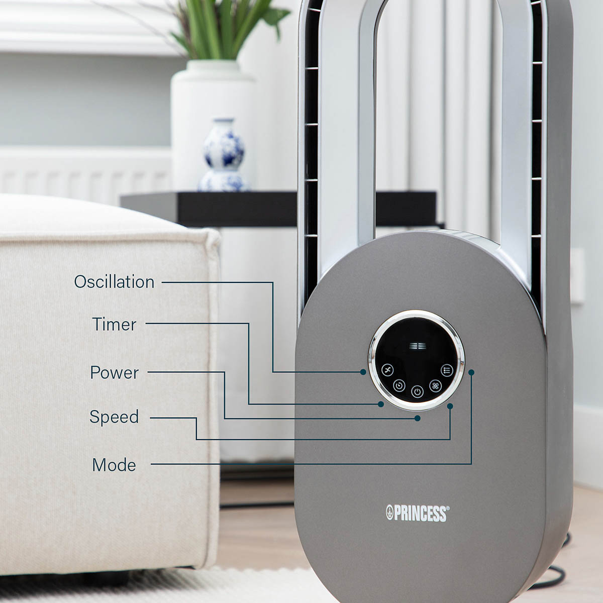 Princess Fan Cooling and Air Circulation Bladeless Remote Control (H)67.5cm - Image 10